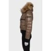 Brown jacket with fur hood