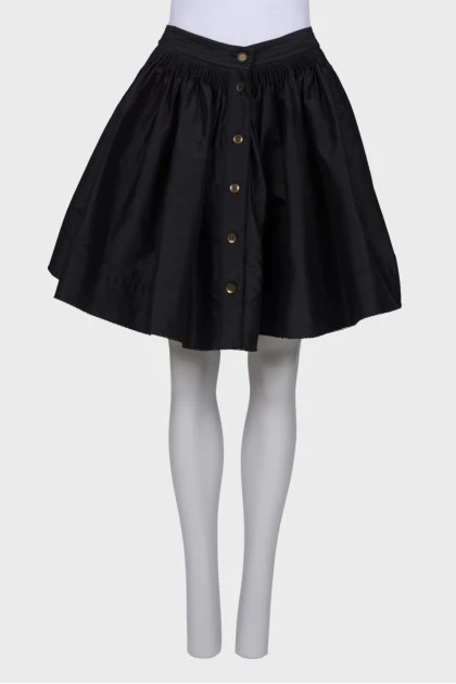 Pleated textile skirt
