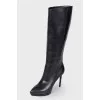 Stiletto leather boots