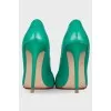 Green heels with open toecap