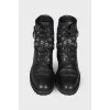 Eyelet leather boots