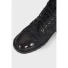 Tweed black boots