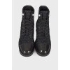 Tweed black boots