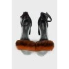 Sandals with real fur