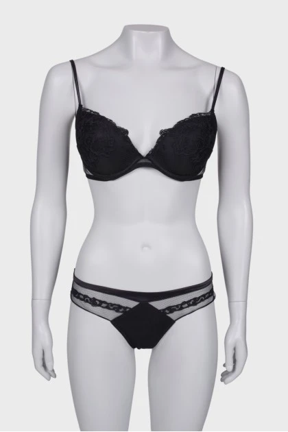 Black set with lace, with tag