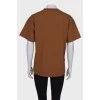 Brown printed T-shirt
