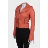 Coral leather jacket