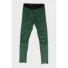 Leather green leggings