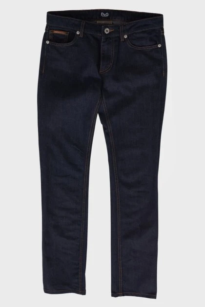 Navy blue straight fit jeans