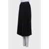 Pleated black midi skirt
