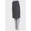 Gray wool straight skirt