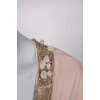 Golden pink dress with beaded embroidery