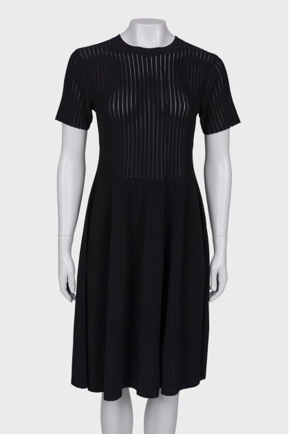 Black dress with translucent inserts