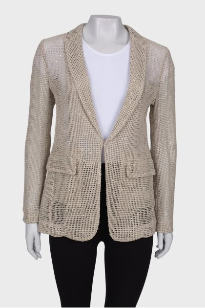 Lace jacket with sequins, with a tag