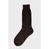 Men's brown socks with brand logo