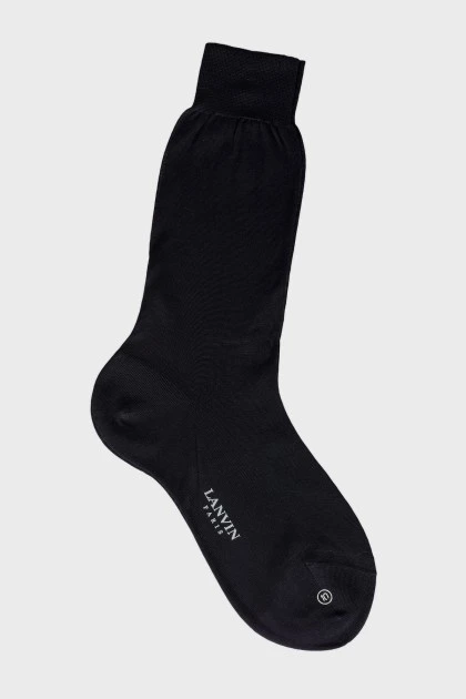 Men's black and blue logo socks