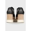 High platform leather heels