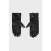 Leather gloves with zip