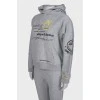 Gray tracksuit with print
