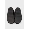 Black sandals with fur