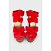 Red heeled sandals