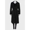 Reversible black coat with tag