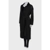 Reversible black coat with tag