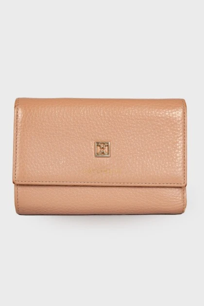 Powder colored leather wallet
