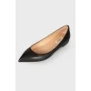 Pointed toecap leather ballet flats