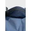 Men's leather navy blue backpack