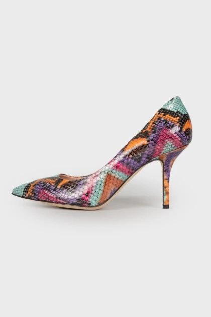 Multicolor embossed shoes