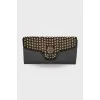 Studded leather clutch