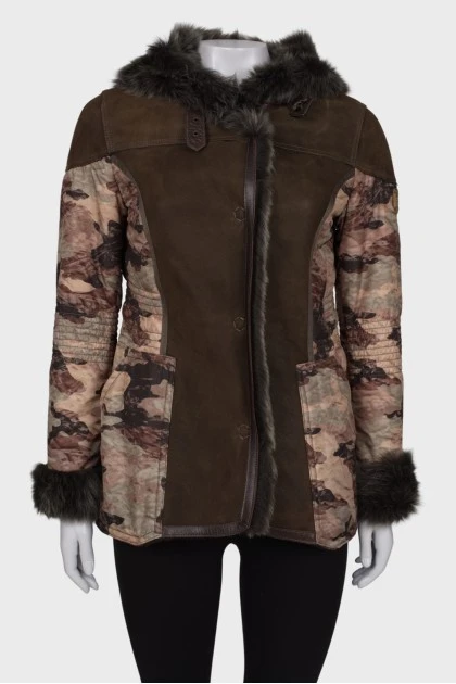 Combined jacket with fur