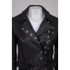 Leather jacket with silver hardware