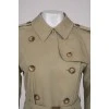 Double-breasted trench coat with waistband