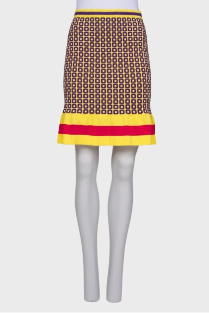 Lurex print skirt