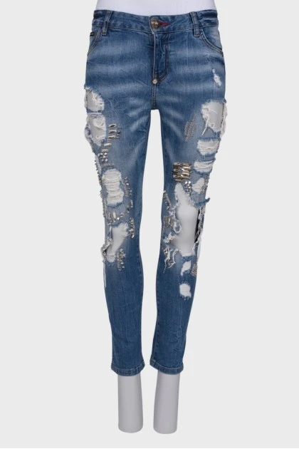 Ripped effect jeans