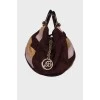 Suede bag with keyring