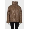 Embossed eco-leather jacket
