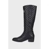 Quilted leather boots