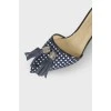 Polka dot shoes with fringes