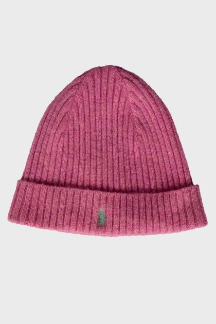 Pink wool hat