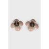 Flower-shaped clip-on earrings