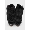 Black ankle boots with fur