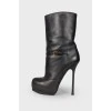 Insulated ankle boots with stiletto heels