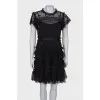 Dress with ruffles and beaded embroidery