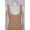 Beige cashmere and silk top