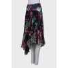 Silk skirt with asymmetric hem