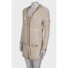Beige suit with gold hardware