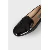 Black patent leather ballerina shoes